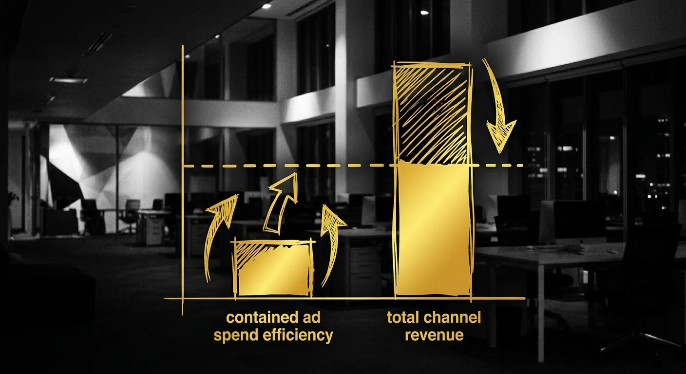 TACoS versus ACoS bar chart comparison gold overlay Amazon advertising