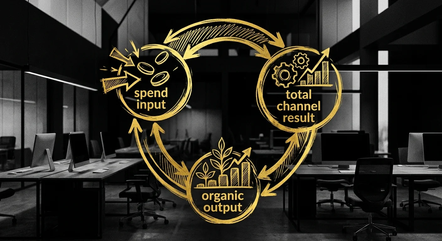 Amazon TACoS optimization cycle connecting ad spend decisions to organic channel results