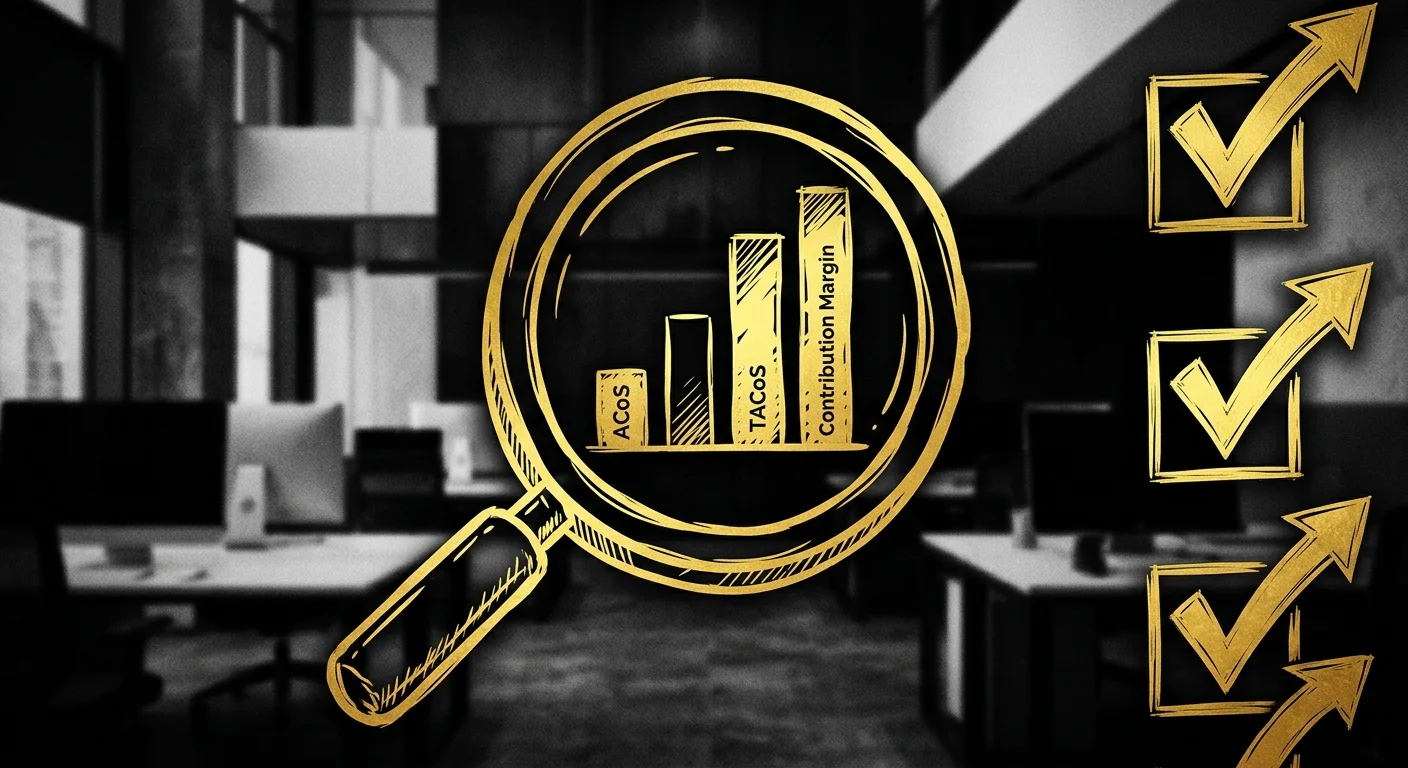 Amazon agency evaluation metrics TACoS and contribution margin versus ACoS only reporting
